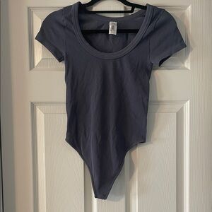 Nikibiki Ribbed Scoop Neck Bodysuit - Dark Blue